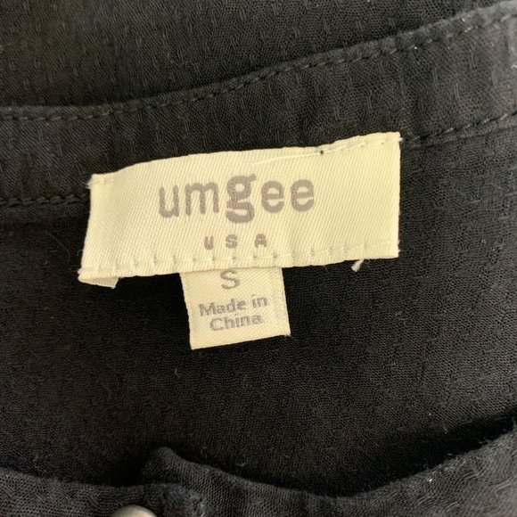 Umgee Small Blouse Top Black Hi Lo Modern - Picture 3 of 4